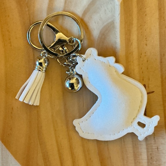 Silver Rhinestone Chicken Keychain - Picture 2 of 2